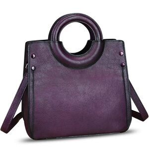 2896 Leather Satchel Leather Handbag Top Handle Bag Handmade Purse Vintage